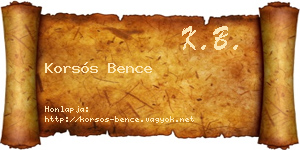 Korsós Bence névjegykártya