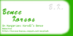 bence korsos business card